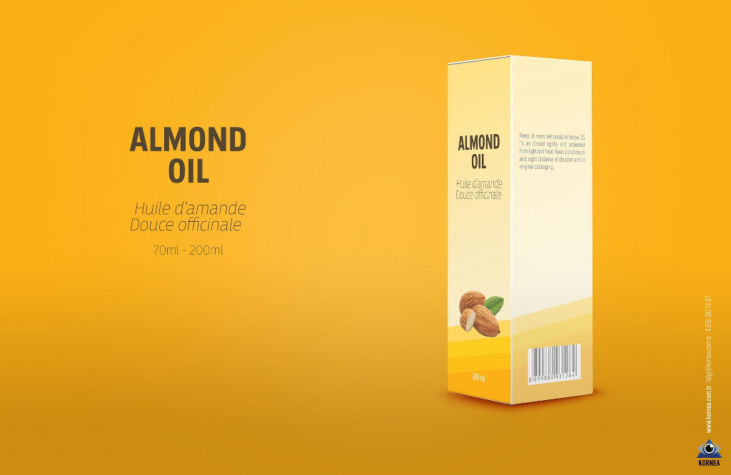Almond Oil İlaç Etiket Ambalaj Kutu Tasarımı